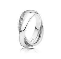 925 sterling silver pandora ring signature promise with crystal rings for women wedding party gift fine jewelry