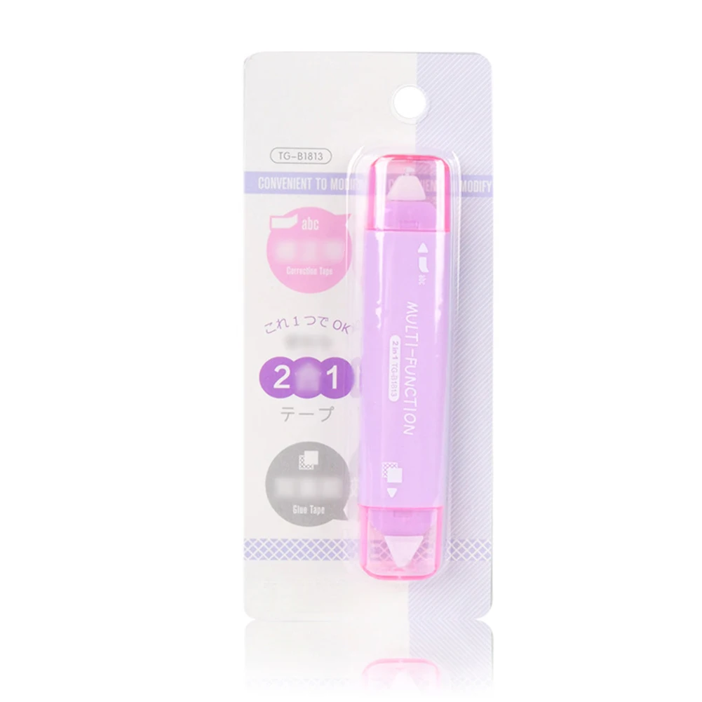 

4pcs Disposable Correction Tape 2 In 1 Double Sided Adhesive Student Supplies For Kids Mini Writing Stationery Glue Dot Liner