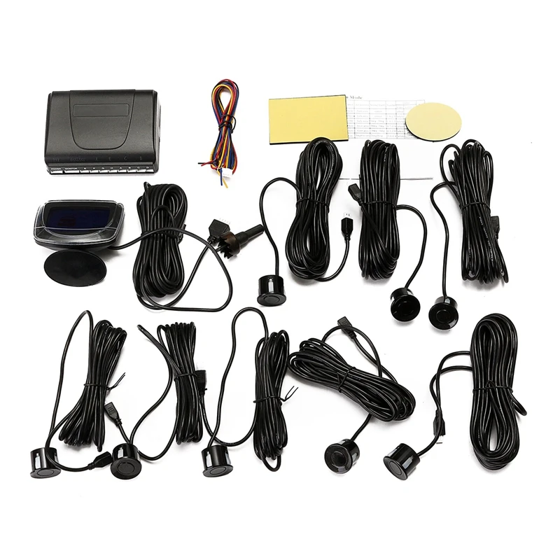

Wireless LCD Parking Sensor Kit 8 Sensors Before and After Car Reversing Buzzer Monitor Auto Alarm System