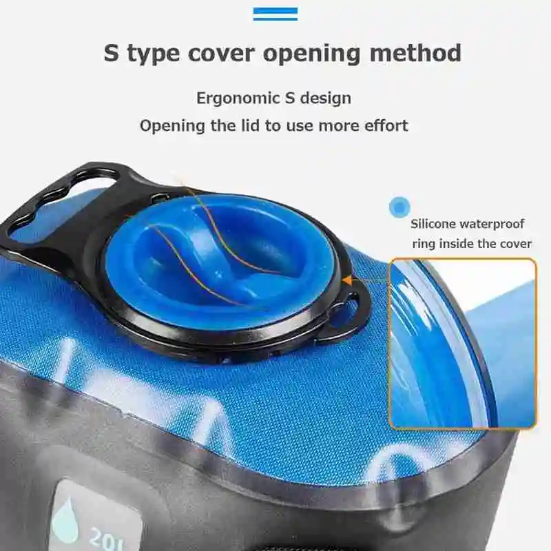 

Lightweight and Portable Solar Shower Bag Easy To Use Multifunctional Picnic Camping Water Storage Supplies Tear Resistance