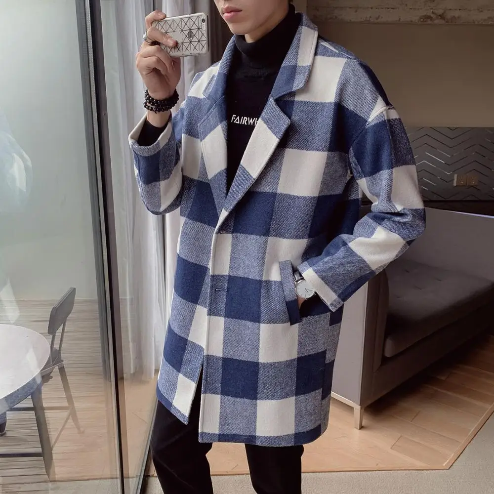 Мужское длинное пальто с принтом утепленная куртка хлопковой подкладкой из