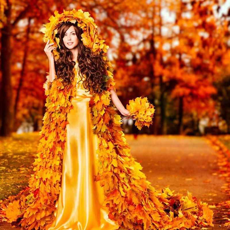 

100 Pcs Artificial Maple Leaves for christmas decorations home Simulation Fall Leaves For Home Wedding Party halloween Decor
