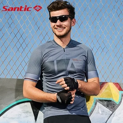 Santic, Майки для велоспорта, Мужская сетчатая одежда для велоспорта, футболка для велоспорта MTB, футболки, удобные и дышащие, азиатские K9M2091 M-3XL - Цвет: K9M2091G