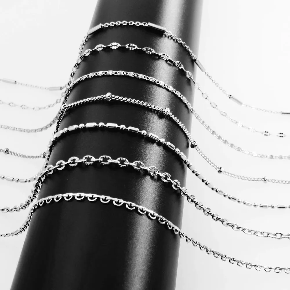 Мужская и женская цепочка из нержавеющей стали ожерелье с бусинами заводская