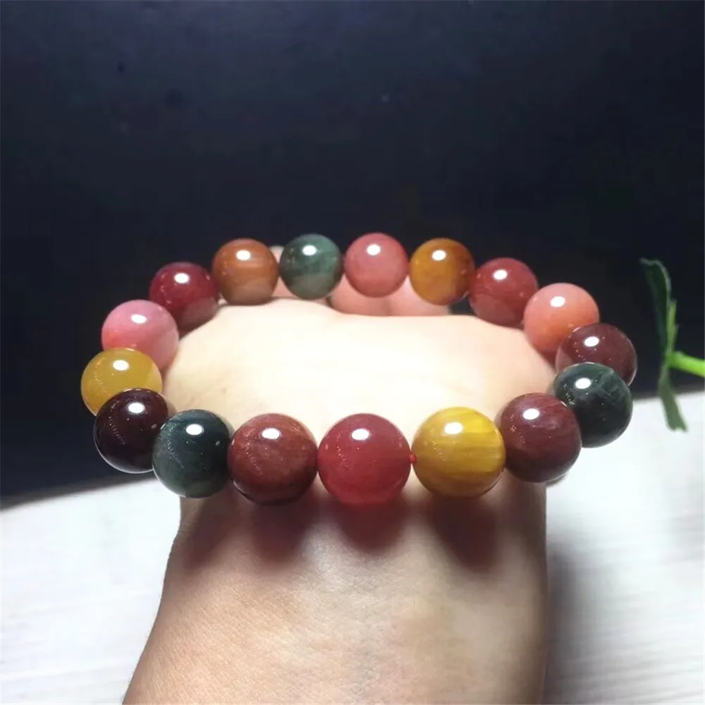 Браслет рутилированный из натуральной меди для женщин и мужчин круглые бусины