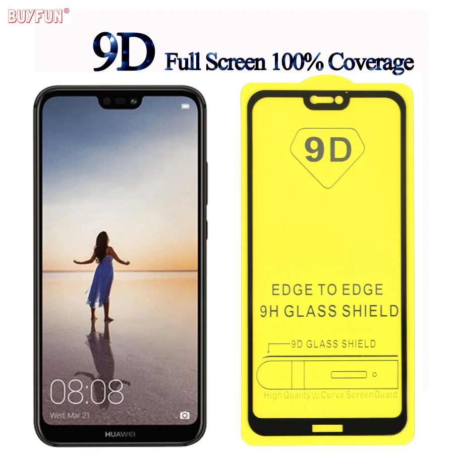 Закаленное стекло 9D для Huawei P20Lite Защита экрана P20 Pro Lite полное покрытие защитная