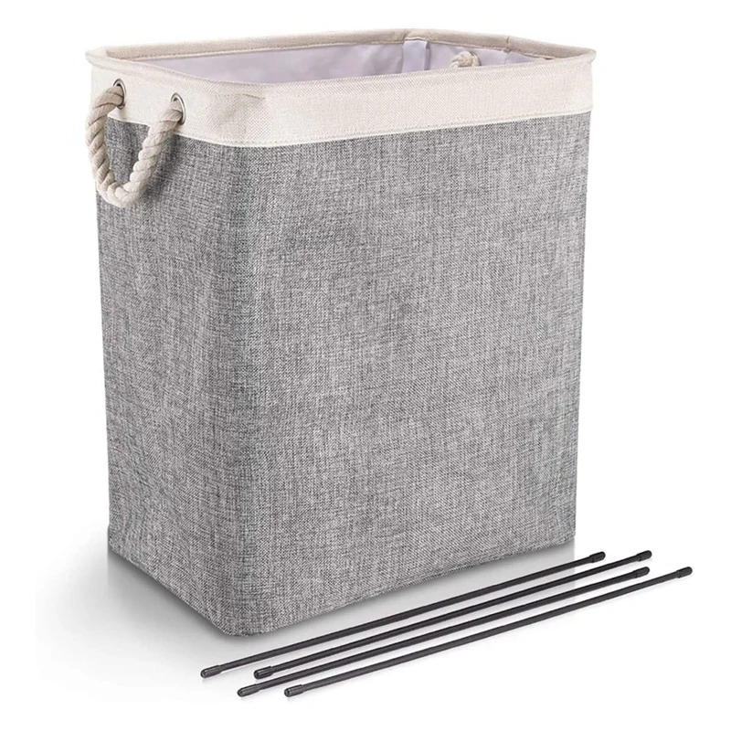 

Laundry Baskets with Handles Collapsible Linen Hampers with Detachable Brackets Well-Holding Foldable Laundry Hamper