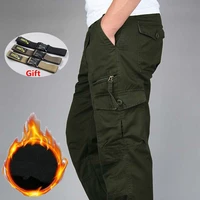 mens winter warm thick pants double layer fleece military army camouflage tactical cotton long trousers men baggy cargo pants