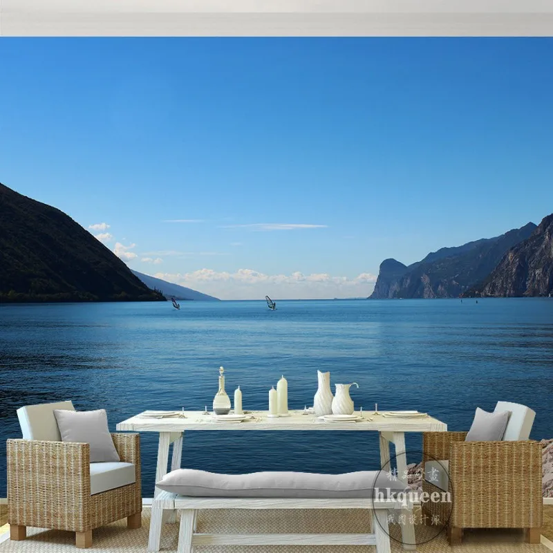 Прямая доставка 3D фото обои современный минималистичный синий пейзаж красивый