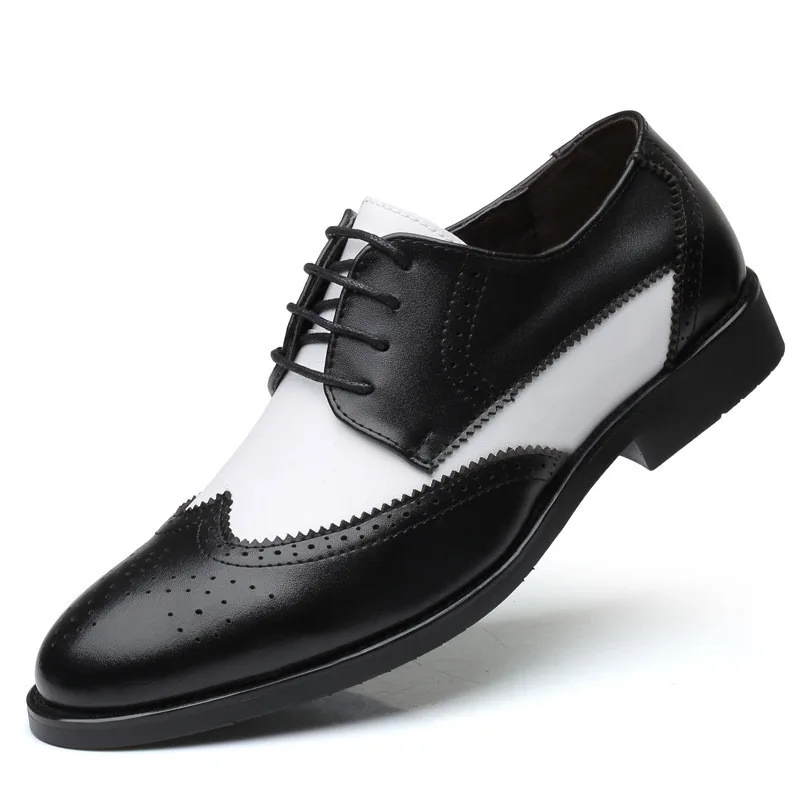 Мужские строгие туфли Brogues с резьбой классические из натуральной кожи трендовые