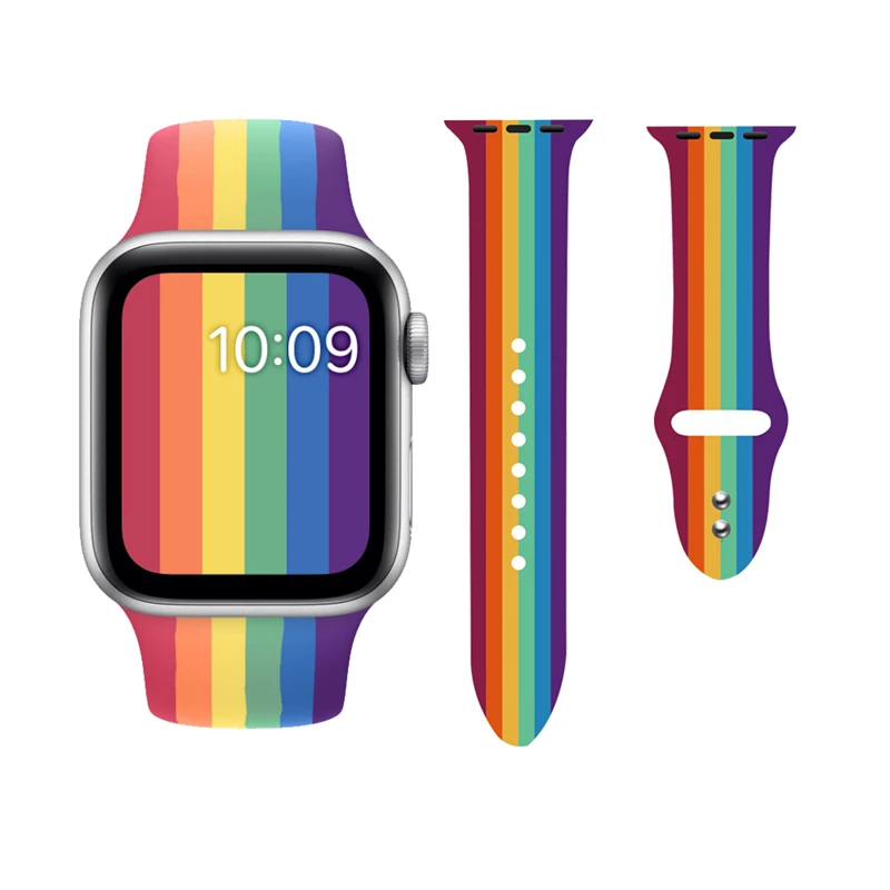 

NEW Soft Silicone Case Rainbow Case For Apple Airpods Pro Earphone Case Headphone Shockproof Cover Rainbow Band for Apple Watch
