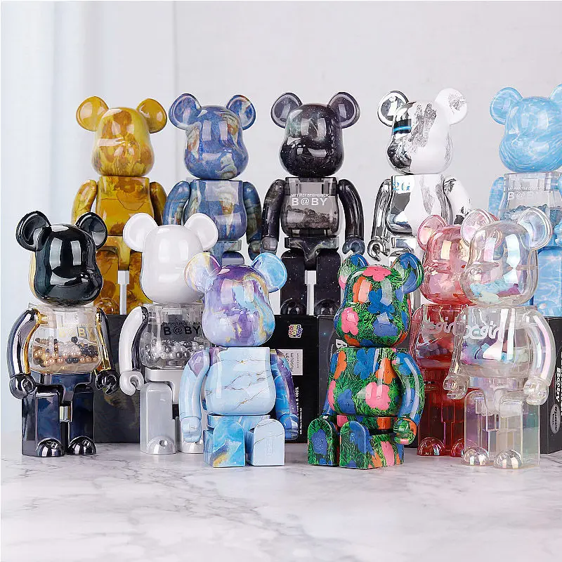 

Bape Bear Bearbrick400 % жестокий медведь строительный блок Медведь пустая горная база 2g Van Gogh декоративная фигурка Xgirl Tide Play Gift