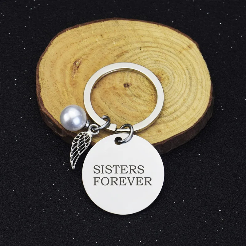 

Sisters Gift Sister Forever Keychain Stainless Steel Friendship Key Chain Christmas Birthday Gift for Sister Bestfriend Keyring