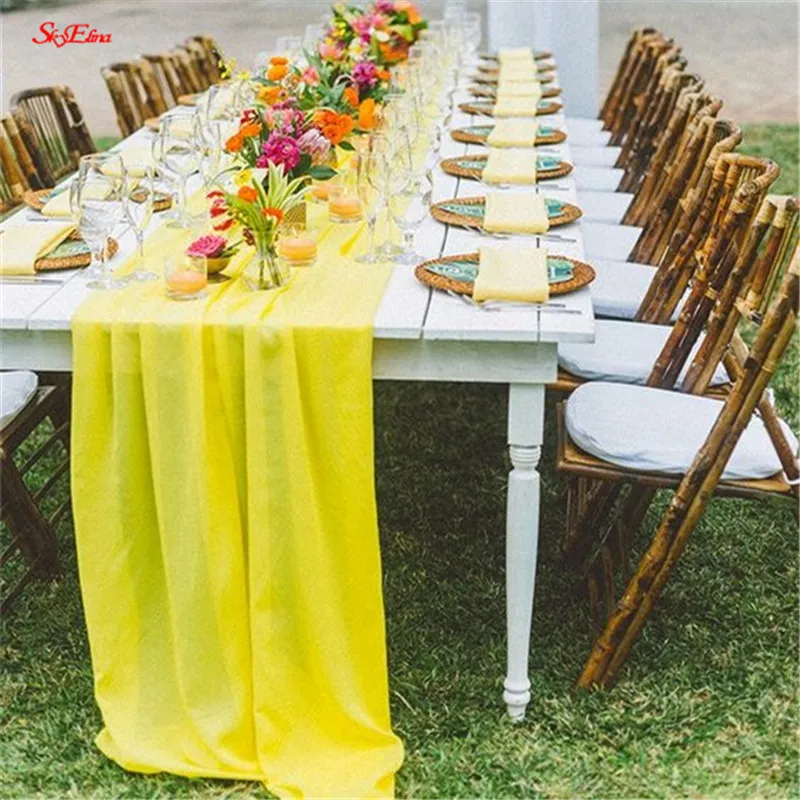 5/10M тюль рулон детское украшение для душа стол белая органза лента Тюль ткань