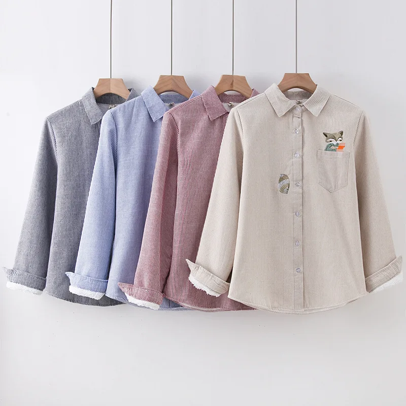 Полосатая женская рубашка с отложным воротником женские рубашки длинным рукавом