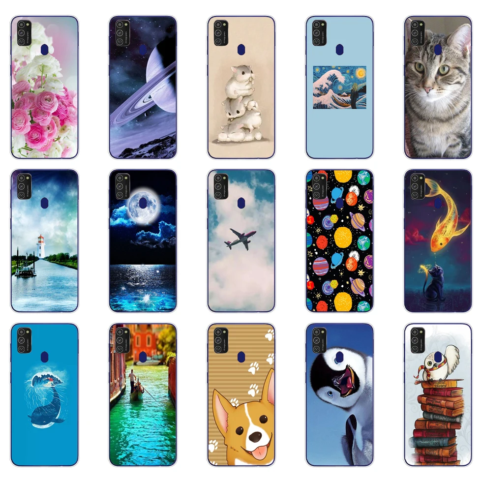 Чехол для Samsung M11 M21 мягкий силиконовый чехол из ТПУ Galaxy SM-M215FZGUSER m215 бампер Funda full 360