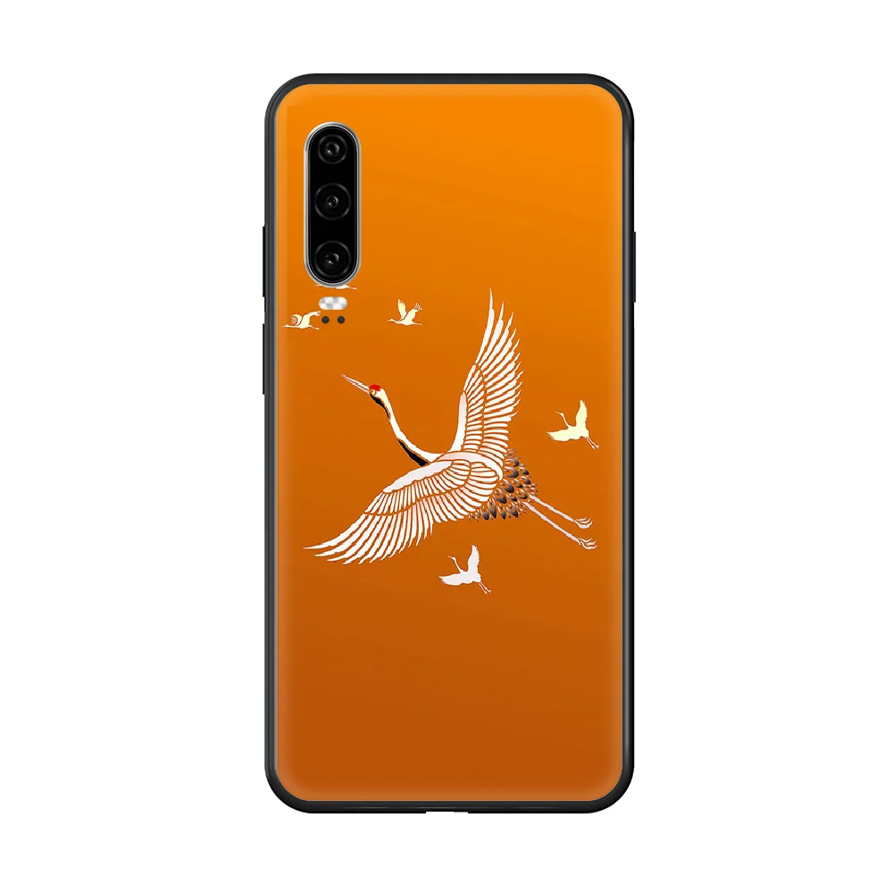 

Red-crowned Crane Phone Case hull For huawei honor 7 8 9 10 20 A S X Lite Pro black back 3D funda silicone cell cover art