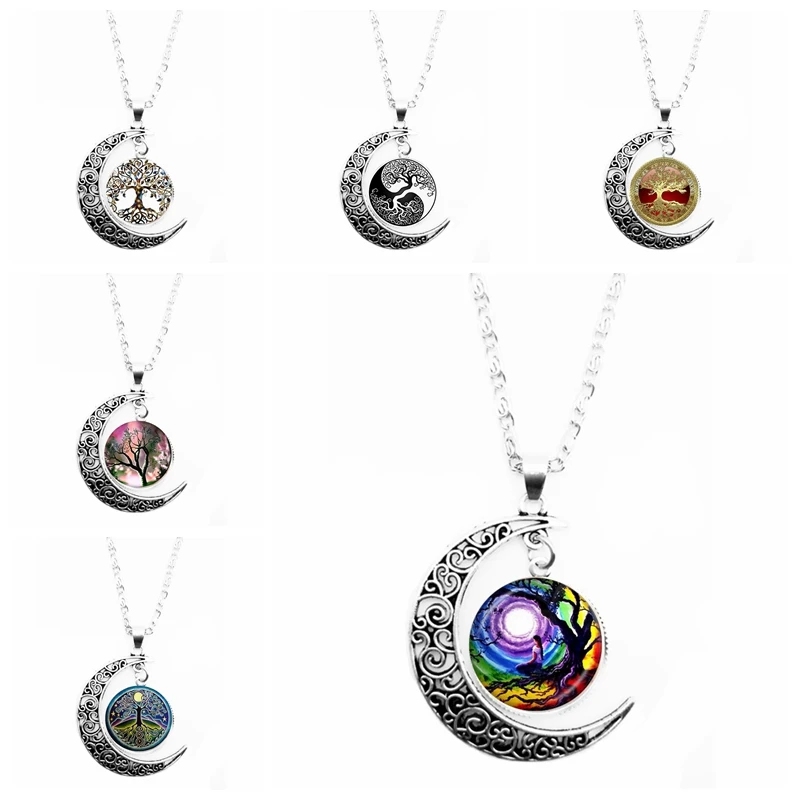 2019 новое ожерелье с изображением дерева жизни месяц искусное фотостекло