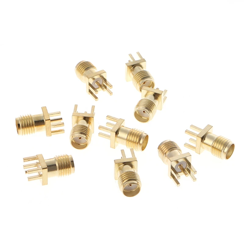 

10 Pcs SMA Female Jack Solder Edge 1.6mm Space PCB Mount Straight RF Connector 32CC