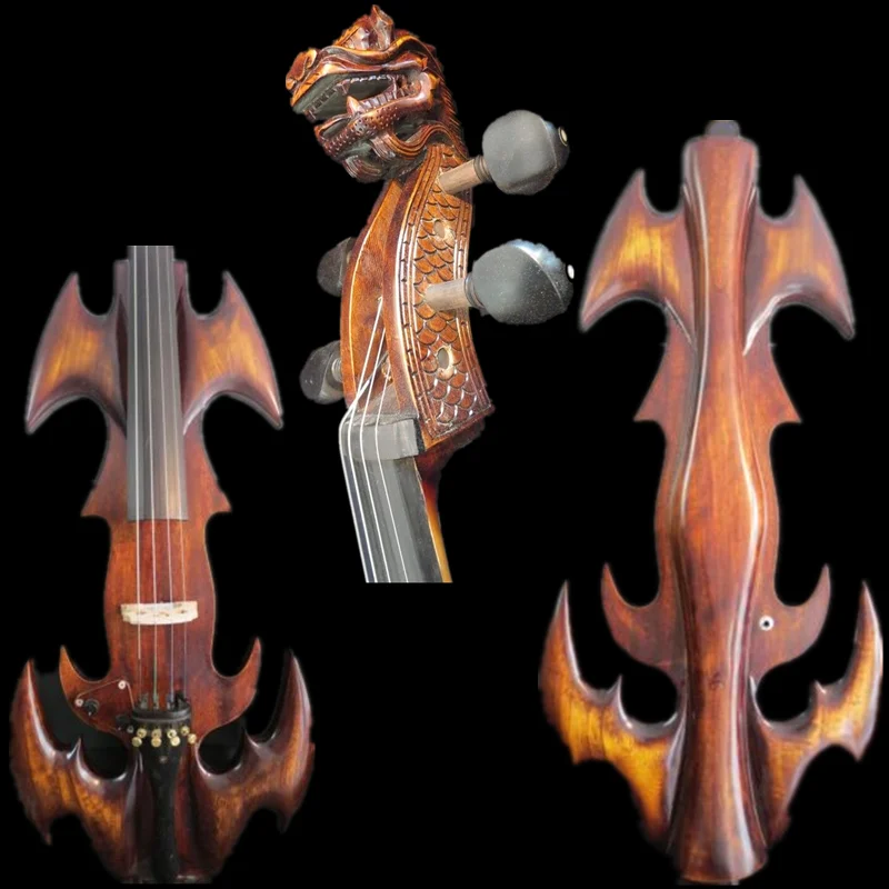 

Exclusive design Crazy-1 art streamline carving dragon 4/4 electric cello #9734