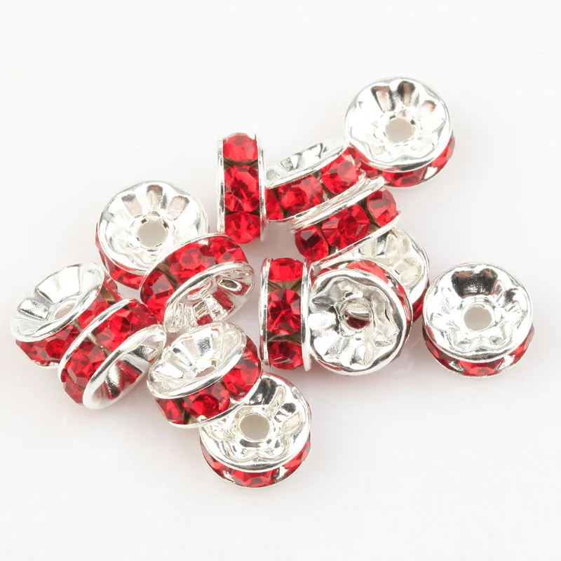 Wholesale 100pcs Rondelle Rhinestone Crystal Spacer Beads lace Flower beads for Jewelry Making 8mm Hole is about 1.5mm | Украшения и