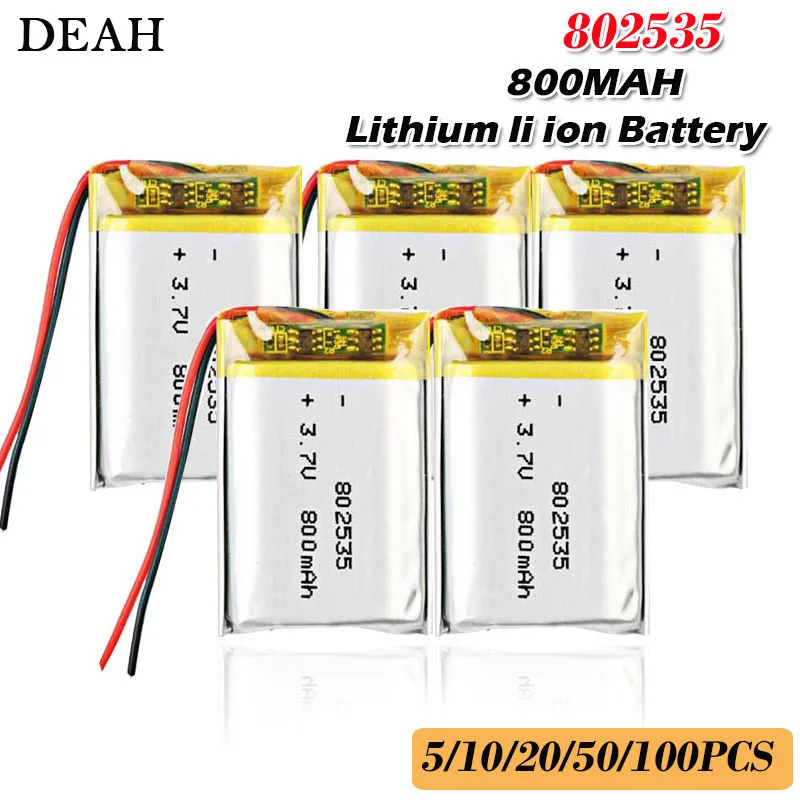 3 7 в 800 мАч 802535 литий полимерный Li Po Перезаряжаемые Батарея для Колонка с