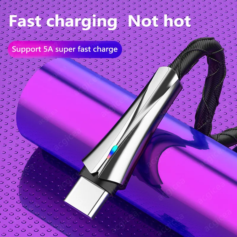 

High Current 5A Nylon TYPE-C USB Cable Fast Charging Microusb Cable For Samsung s7 Xiaomi Tablet Android Mobile Phone Wire Cord