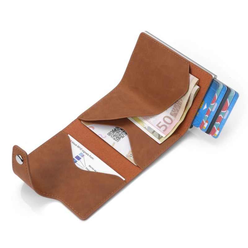 Карбоновый кожаный держатель для карт кошельки мужчин бренд Rfid черный волшебный