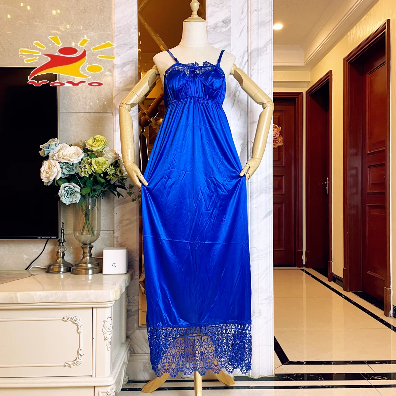 

2021 Womens Sexy Silk Satin Night Lace Dress Sleeveless Nighties Condole Belt Skirt Night Wear Dress Gown Sleepwear For Ladies