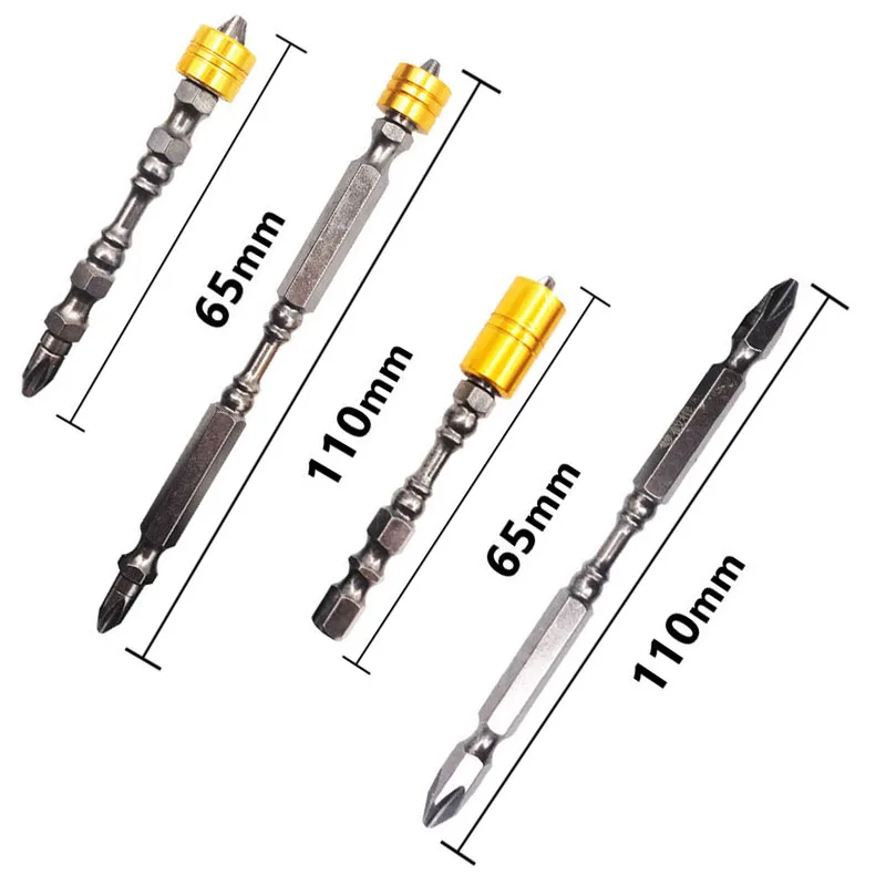 65 мм/110 мм Магнитная отвертка бит Крестовая головка двойная электрический набор