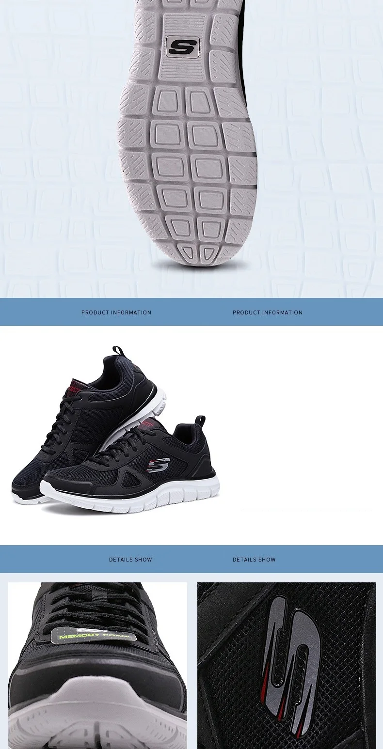 Skechers/обувь для мужчин; Повседневная Удобная обувь; сетчатые кроссовки; дышащая прогулочная обувь для мужчин; высокое качество; 52631-BKRD