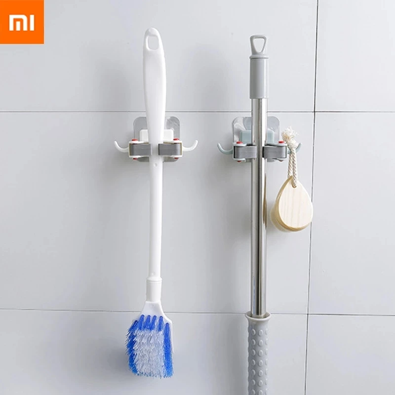 

new xiaomi mijia Wall Mounted Mop Organizer Holder Brush Broom Hanger Home Storage Rack Bathroom Suction Hanging HouseholdTools