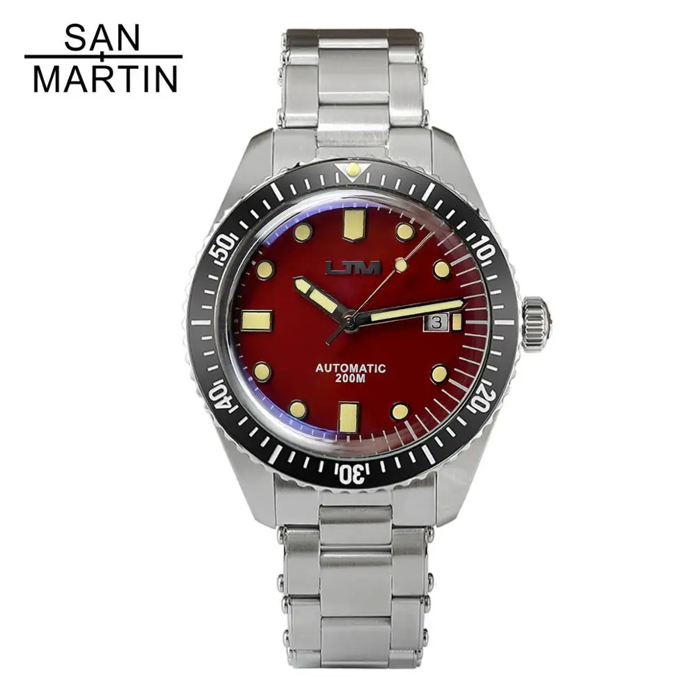 Мужские наручные часы San Martin Sixty Five с сапфировым стеклом 20ATM автоматические