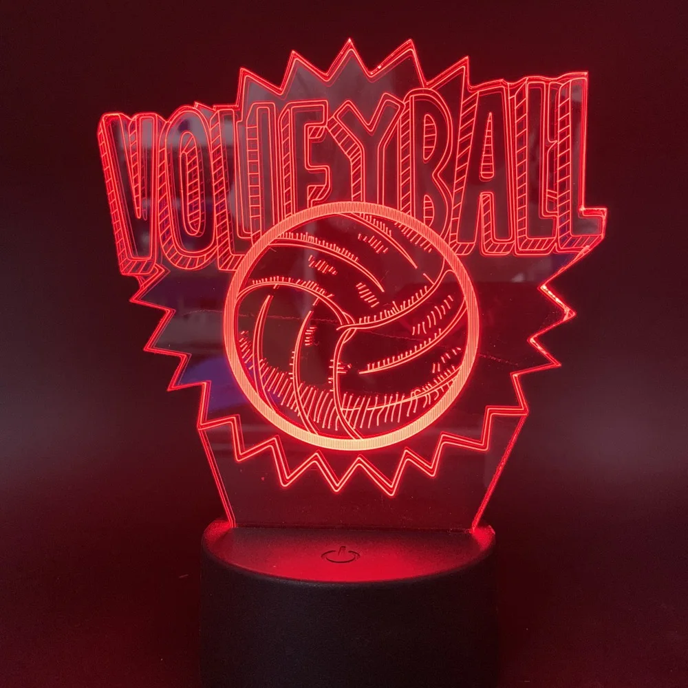 Светодиодный ночной Светильник волейбол светильник для детей Спальня 7/16 Цвета