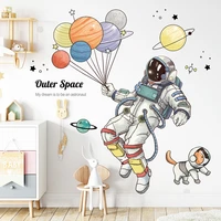 large astronaut balloon dog wall stickers spaceship planet diy sticker for childrens room cartoon ball kindergarten wallpaper