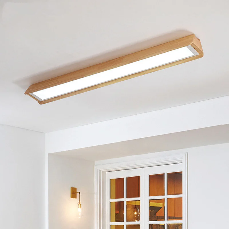 

Современные светодиодные потолочные лампы с деревянной абажур для Гостиная прямоугольные деревянные поверхностного монтажа Спальня осветительный прибор