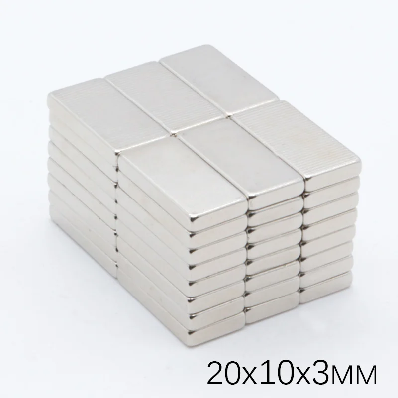 50 шт. 20x10x3 мм неодимовый магнитный блок водомера N35 постоянного супер мощная