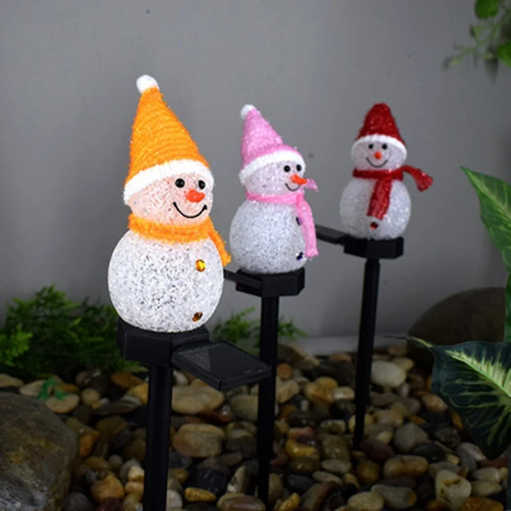 

Solar Light Snowman Lawn Christmas Decoration Cartoon Outdoor Garden Landscape Light Solar Light LED Ground Lamp DIY Xmas Gift
