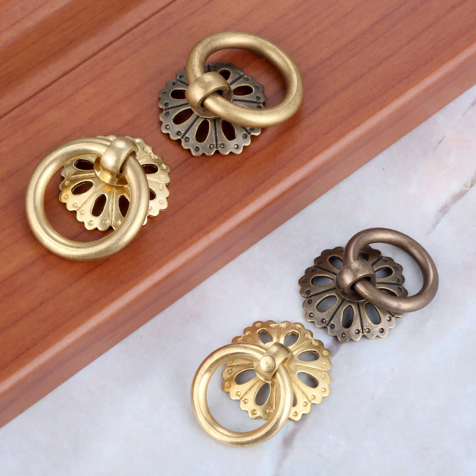 Латунная ручка DRELD для двери шкафа китайская Ручка выдвижного кольцо ящика