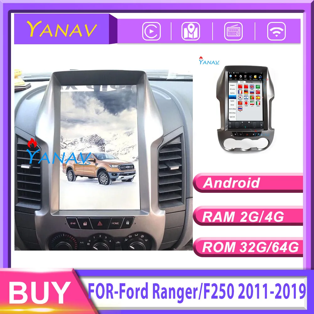 

Автомобильный стерео Android автомобильный GPS-навигатор для-Ford Ranger/F250 2011-2019 автомобильный радиоприемник, мультимедийный плеер в стиле Теслы