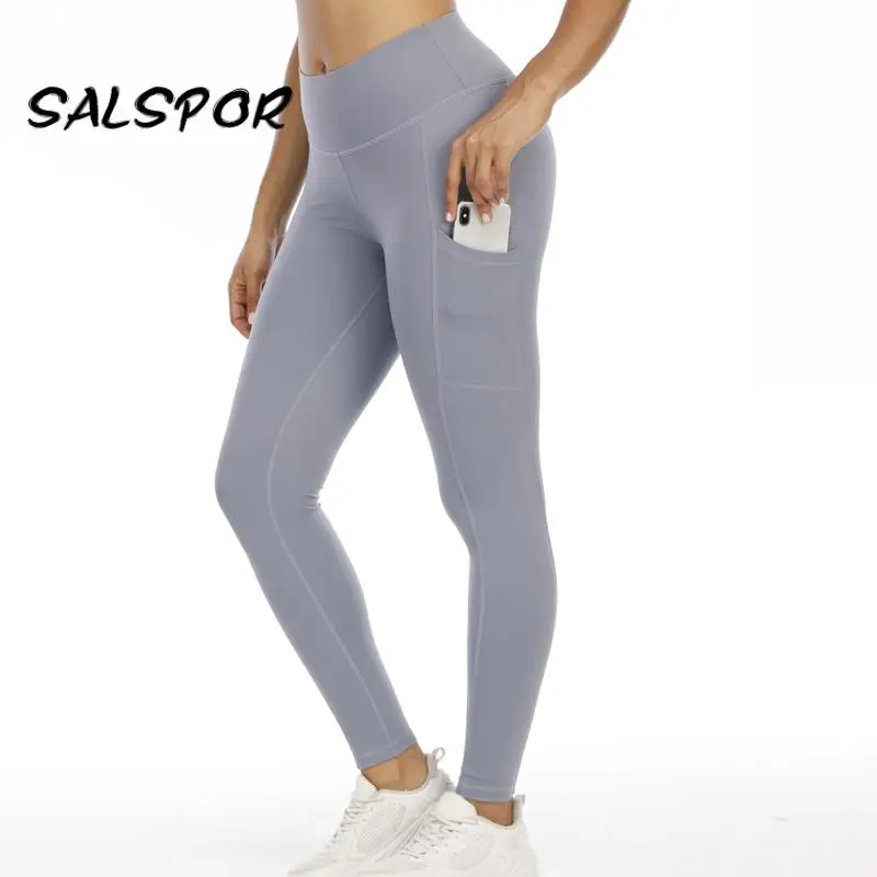 

SALSPOR Workout Leggings with Pockets Women Fitness High Waist Activewear Black Gym Legging Athletic Tights Pants Push Up