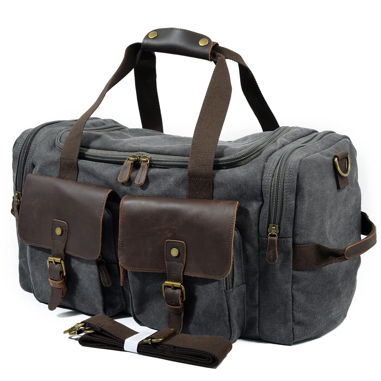 Cow Leather Vintage Women Men's Large Travel Bag Weekend Bag Casual Designer Duffle Bag Multifunction Tte Bag Lighweight
