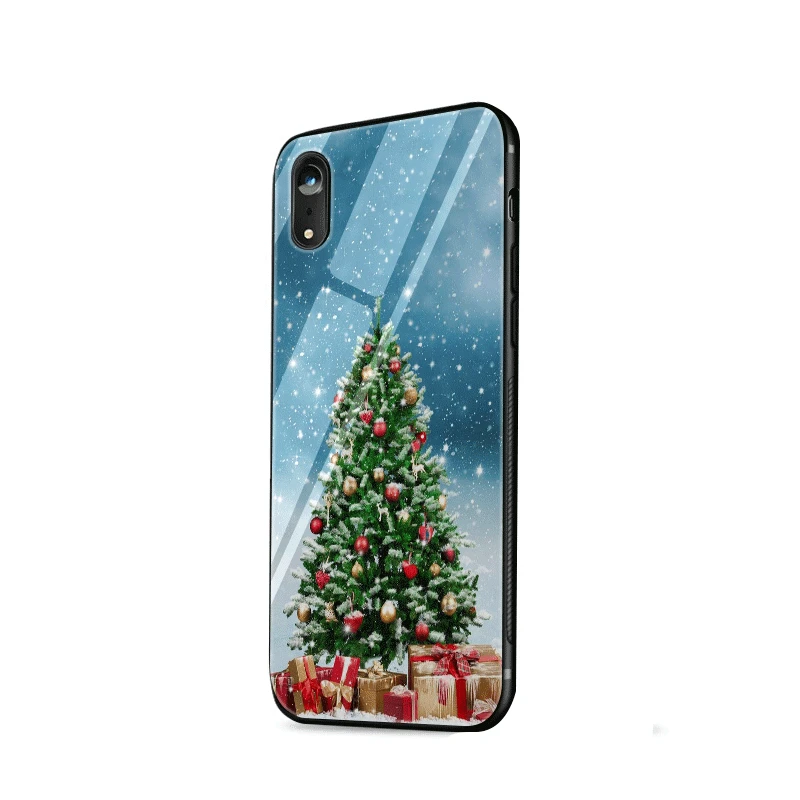 G7 Чехол для телефона из термопластичного стекла для Iphone 5, 5S, 6, 6 S, 7, 8 Plus, X, XR, XS Max, защитный чехол с изображением рождественской елки и снежинки - Цвет: G7