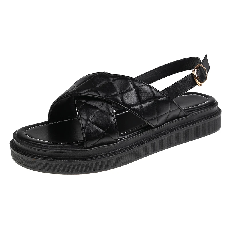 

2021 Summer New Female Shoes Fashion Open Toe Women's Sports Sandals Thick-soled Increased Flat-soled Non-slip Beach Shoes