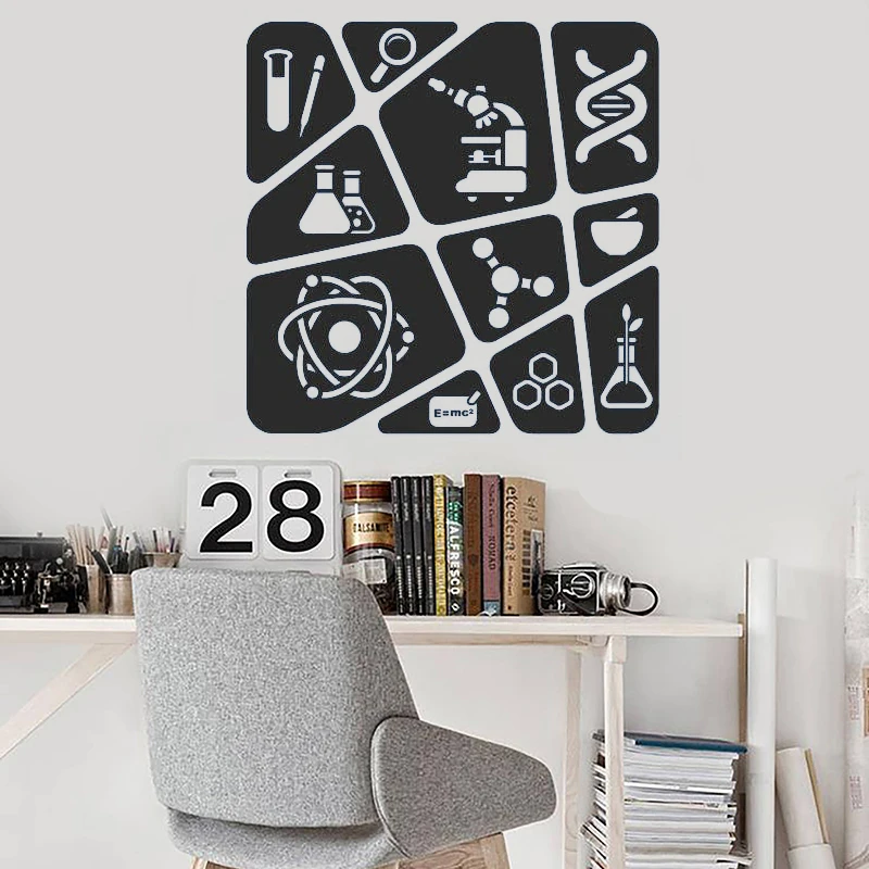 Детская коллажная настенная наклейка по науке.