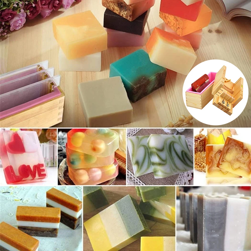 

Soap Slicer Set Making Tool Wood Cutting Box Silicone Mold Straight Blade DIY Soap Cutters Manual Soap Slicer Supplies Tools