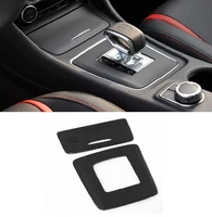 carbon fiber car gear surround compartment cover sticker interior trim accessories for mercedes benz a45 cla45 gla45 amg