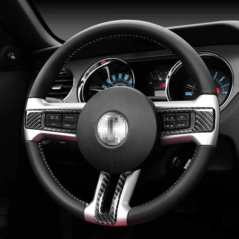 3 шт. карбоновая наклейка на рулевое колесо для Ford Mustang 2009 2013|Наклейки салона авто|