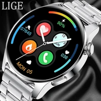 lige2021 new luxury fashion mens smart watch bluetooth smart heart rate monitoring ip67 waterproof watch mens call box