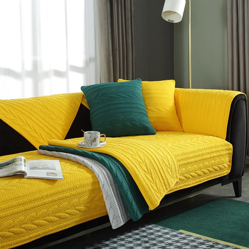 

High Quality Cotton Sofa Cover Four Seasons Universal Embroidered Couch Covers Towel for L-shaped Chaise Longue Slipcover